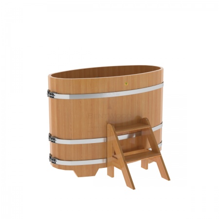 Купель овальная из лиственницы 0,69х1,31